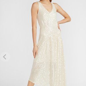 Express Sequin V-Neck Midi Dress (New With Tags)